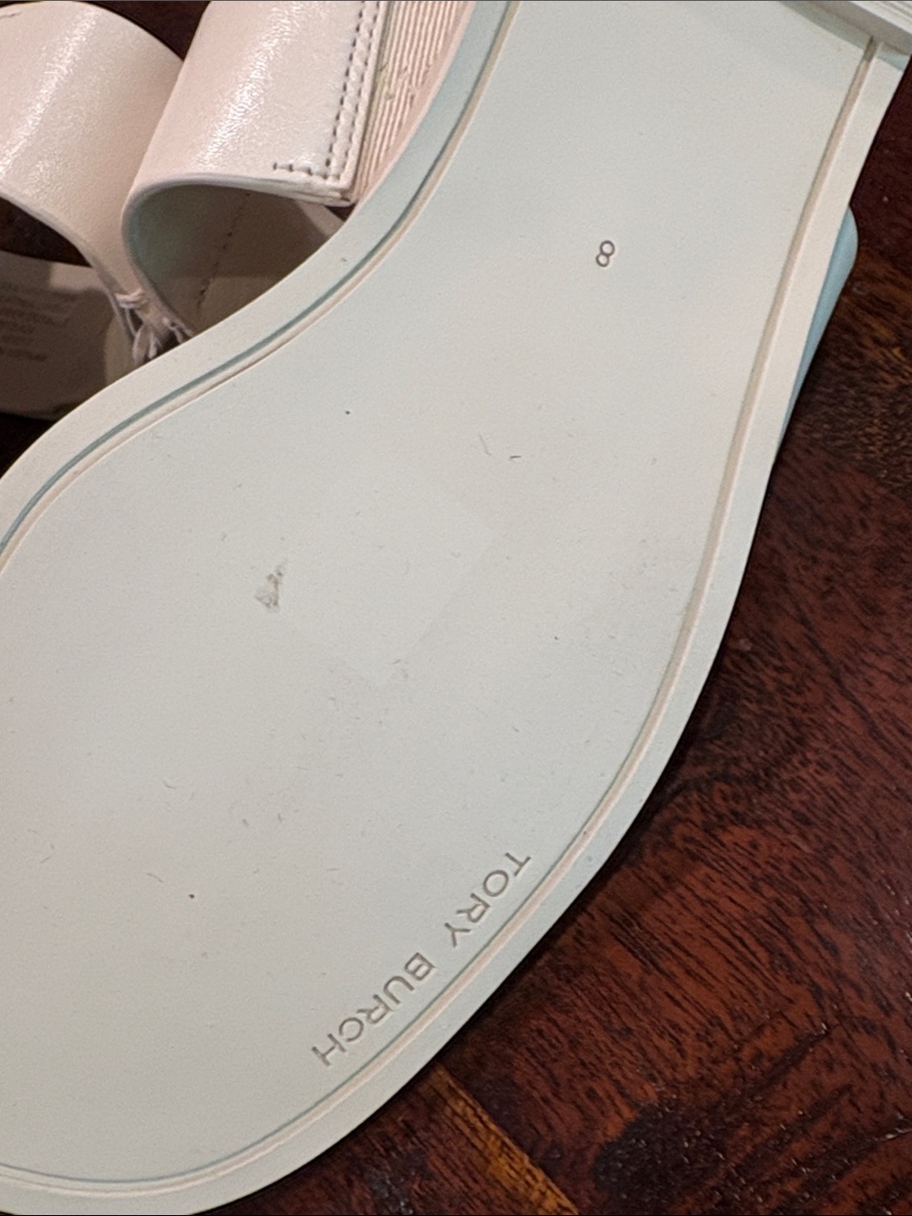Tory Burch White Leather Georgia Sandals size 8 - Picture 8 of 9